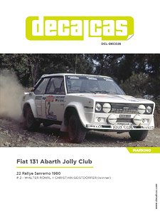 Fiat131 Abarth Jolly Club - Sanremo Rally 1980 (Decal)