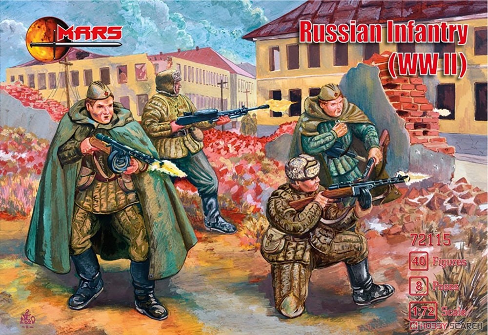 WW.II ロシア軍歩兵 (40体/8ポーズ) (プラモデル) パッケージ1