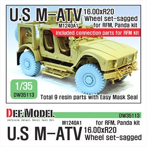 現用 米 アメリカ陸軍M1240A1 M-ATV自重変形タイヤセット (RFM用) (プラモデル)