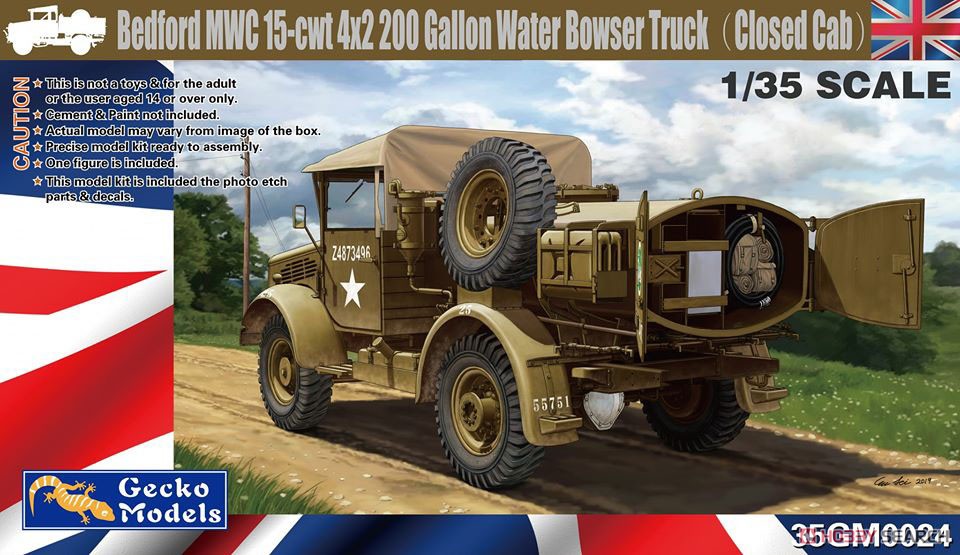 Bedford MWC 15-cwt 4x2 200 Gallon Water Bowser Truck (Closed Cab) (Plastic model) Package1