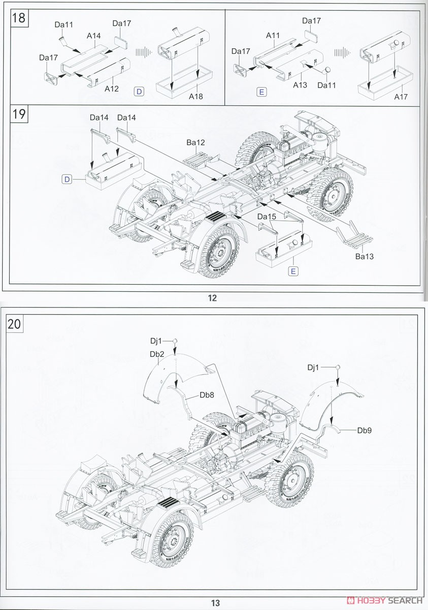 Bedford MWC 15-cwt 4x2 200 Gallon Water Bowser Truck (Closed Cab) (Plastic model) Assembly guide5