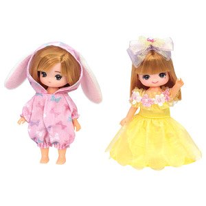 Clothes Licca LW-21 Miki & Maki Dress Set Rabbit Ears Pajamas & Flower Dress (Licca-chan)