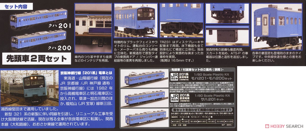 1/80 JR西日本 201系 直流電車 (京阪神緩行線) クハ201・クハ200 キット (組み立てキット) (鉄道模型) 商品画像2