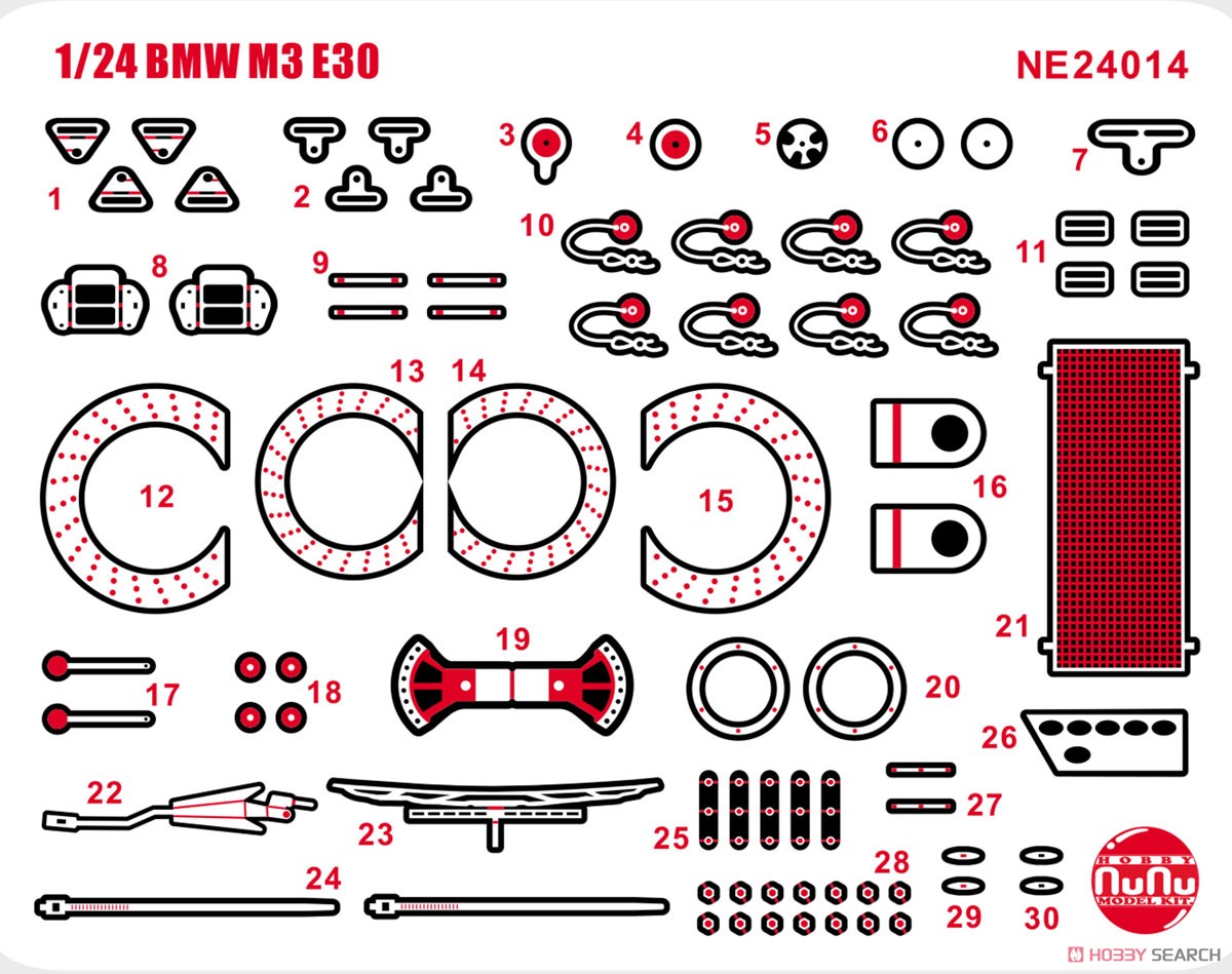 1/24 レーシングシリーズ BMW M3 E30用 ディテールアップパーツ (アクセサリー) その他の画像1