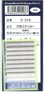 行先ステッカー 251系 スーパービュー踊り子 側面用 (鉄道模型)