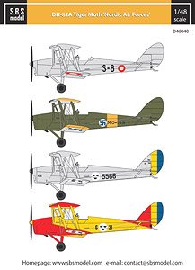 DH-82A Tiger Moth `Nordic Air Forces` (Decal)