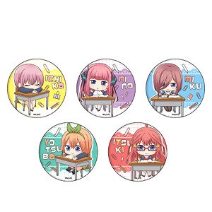 Can Badge Set [The Quintessential Quintuplets] 02 Study Ver. 5 Sistars (Mini Chara) (Set of 5) (Anime Toy)