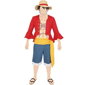 One Piece Monky D Luffy Costume Set New World Ver. Renewal Mens M (Anime Toy)