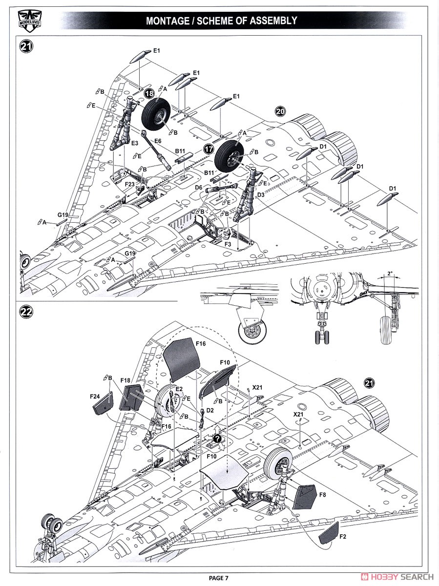 Mirage 4000 Prototype Fighter w/ Weapons (Plastic model) Assembly guide5