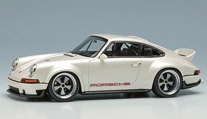 Singer DLS Pearl White / Burgundy Logo (Burgundy Right Wheel) (Diecast Car)