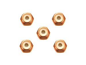 2mm アルミロックナット (オレンジ 5個) (ミニ四駆)