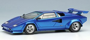 Lamborghini Countach LP400S 1980 with Rear Wing メタリックブルー (ホワイトインテリア) (ミニカー)
