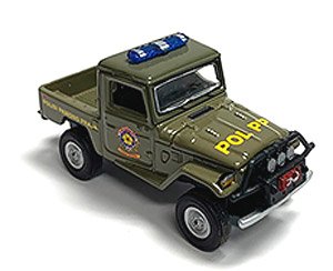 1980 トヨタ ランドクルーザー ピックアップ インドネシア自治警察隊 グリーン (ミニカー)