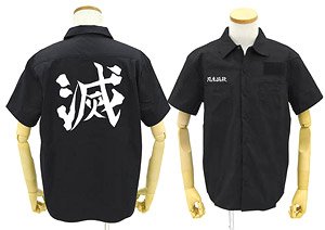 鬼滅の刃 鬼殺隊 ワッペンベースワークシャツ BLACK L (キャラクターグッズ)