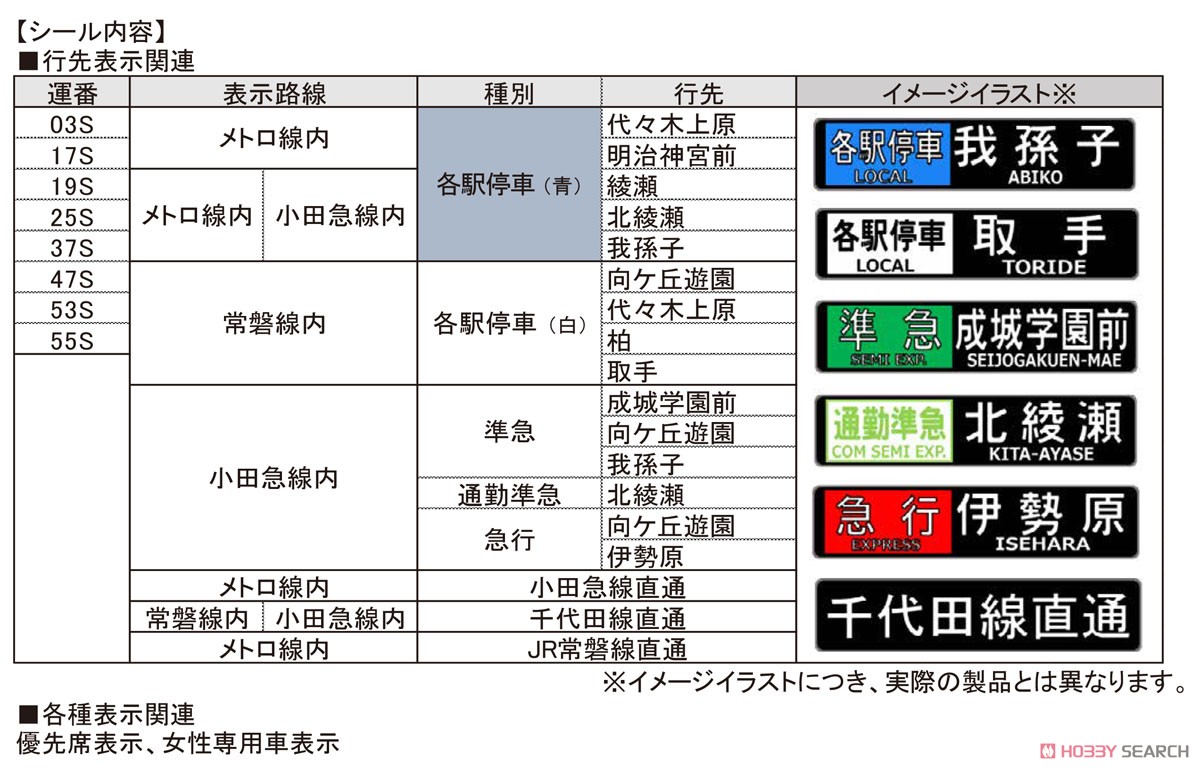 【Assyパーツ】 東京メトロ千代田線 16000系 グレードアップシール2 (10両編成対応分) (鉄道模型) その他の画像1