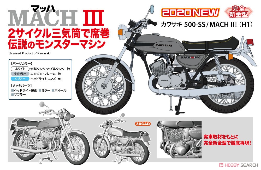 カワサキ 500-SS/MACH III (H1) (プラモデル) その他の画像1