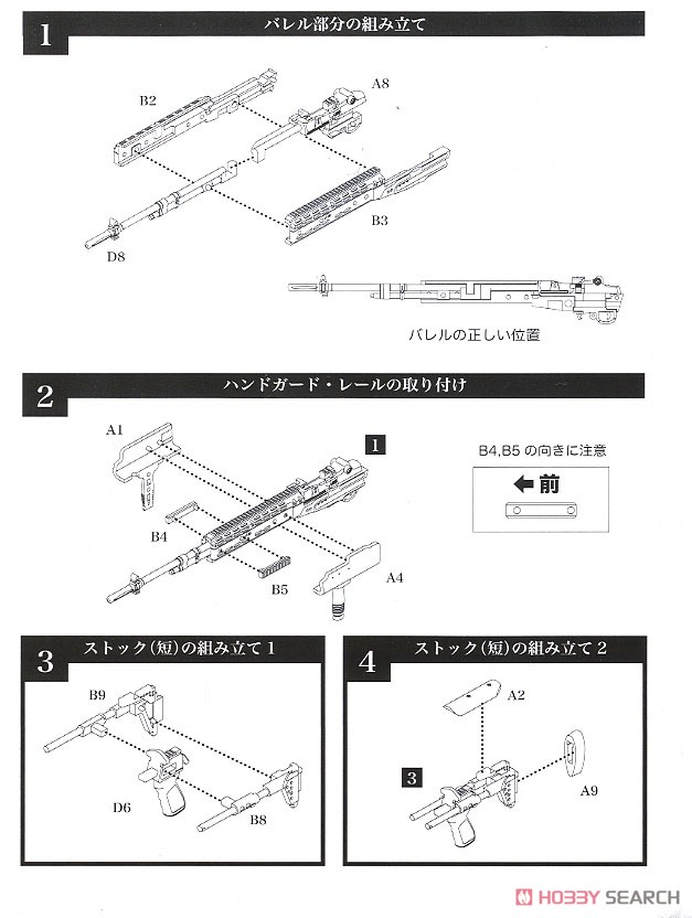 1/12 Little Armory (LA062) M14EBR-RI タイプ (プラモデル) 設計図1