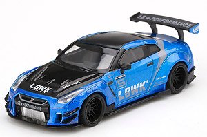 LB Works Nissan GT-R R35 Type2 Rear Wing Version 3 Blue `LBWK` 2.0 (LHD) (Diecast Car)