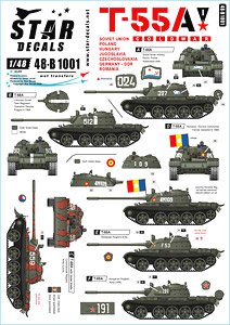 現代 露/ソ 冷戦時代のT-55A ソビエト及びワルシャワ機構 (デカール)