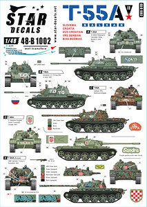 T-55A Balkan War. 1990s Wars in the Balkans/Ex Yugoslavia. (Decal)