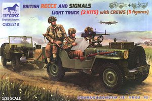 British Recce And Signals Light Truck (2 Kits) with Crew (5 figures) (Plastic model)