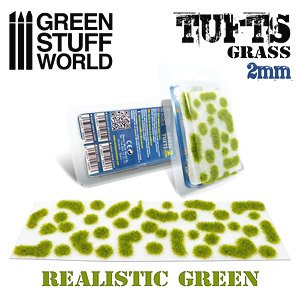 Grass TUFTS - 2mm Self-Adhesive - Realistc Green (Material)