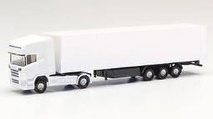 (N) Mini Kit Scania R TL Box Semi Trailer White (Model Train)