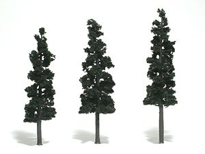 TR1562 Ready Made Realistic Trees 150mm Conifer Green (3 Pieces) (Model Train)