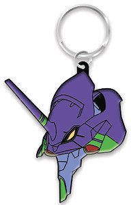 Rebuild of Evangelion Head Rubber Key Ring Evangelion Unit 01 (Anime Toy)