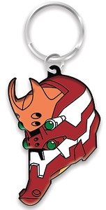 Rebuild of Evangelion Head Rubber Key Ring Evangelion Unit 02 (Anime Toy)