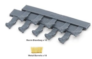 WWII USN 5inch/38 (127mm) Mark12 Barrels w/Blastbags (10 Pieces) (Plastic model)