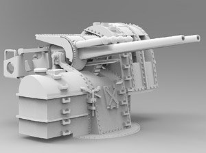 WWII IJN Type 89 127mm/40 AA Gun Model A1 (4 Pieces) (Plastic model)