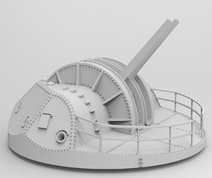 WWII IJN Type 89 127mm/40 AA Gun Model A1-2 Turret (for Aircraft Carrier) (4 Pieces) (Plastic model)