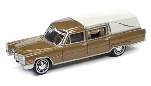 Johnny Lightning 1966 Cadillac Hearse in Gold and Ivory (Diecast Car)