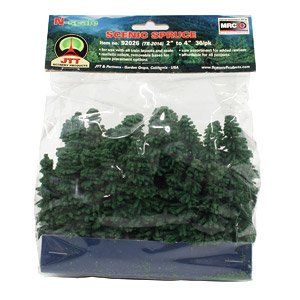 92026 (N) N Scale Scenic Spruce 2`` to 4`` (36 Pieces) (Model Train)