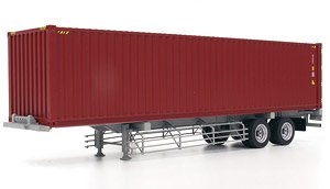 40フィート海上コンテナ 錆色 ＆ 日本トレクス 専用運搬セミトレーラ (ミニカー)