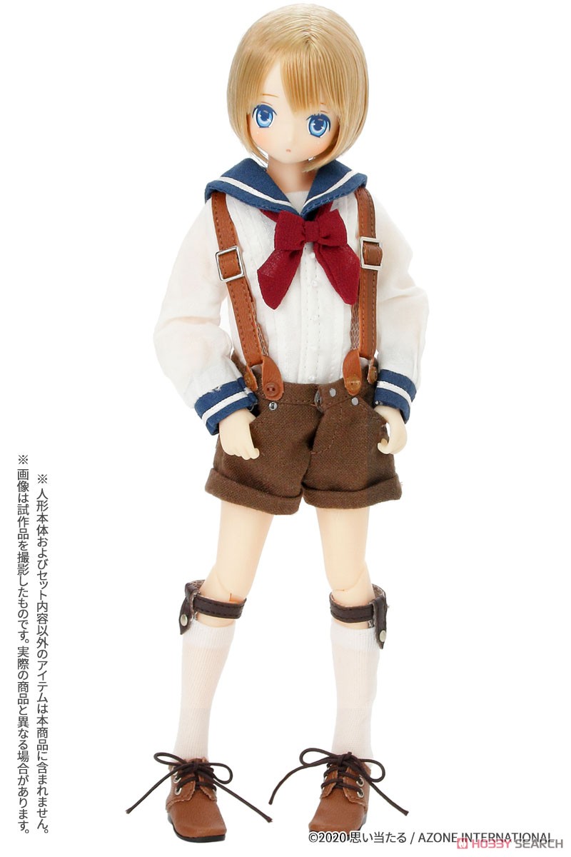 PNXS Sailor Ribbon Blouse II (Blue x Bordeaux) (Fashion Doll) Other picture1