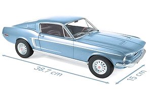 フォード マスタング ファストバック GT 1968 メタリックライトブルー (ミニカー)