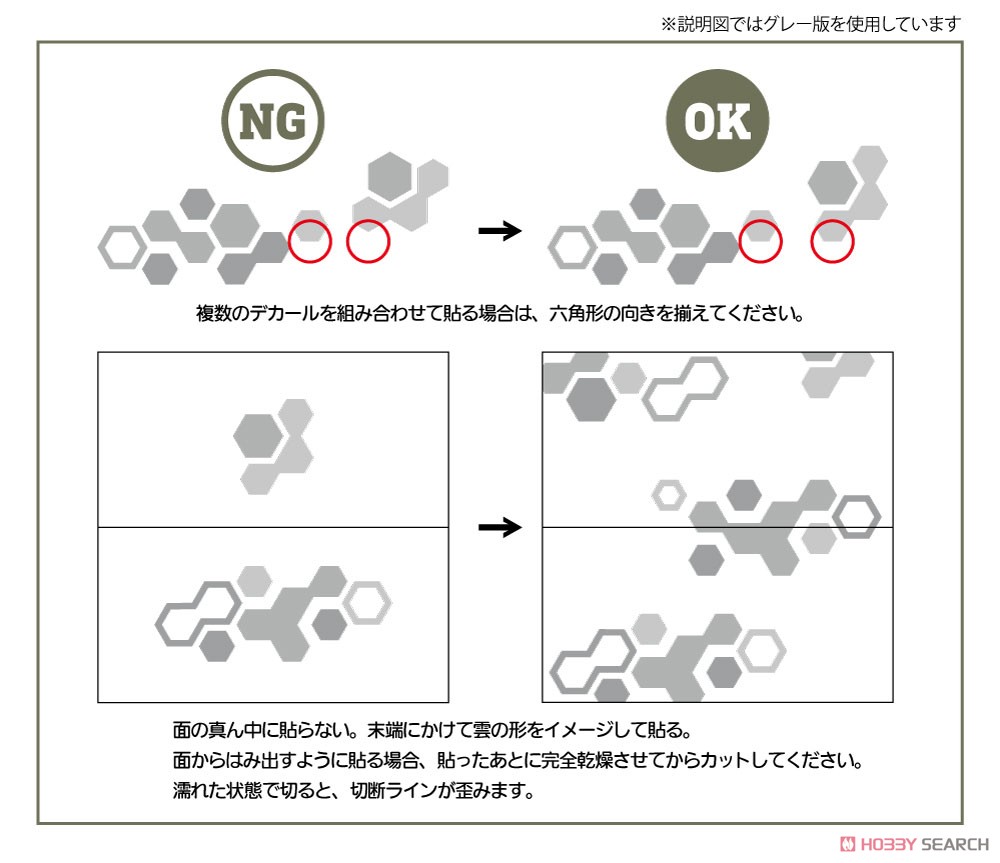 ヘックス迷彩用デカール2 ブルー (1枚入り) (素材) その他の画像4