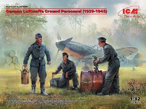 German Luftwaffe Ground Personnel (1939-1945) (3 Figures) (Plastic model)