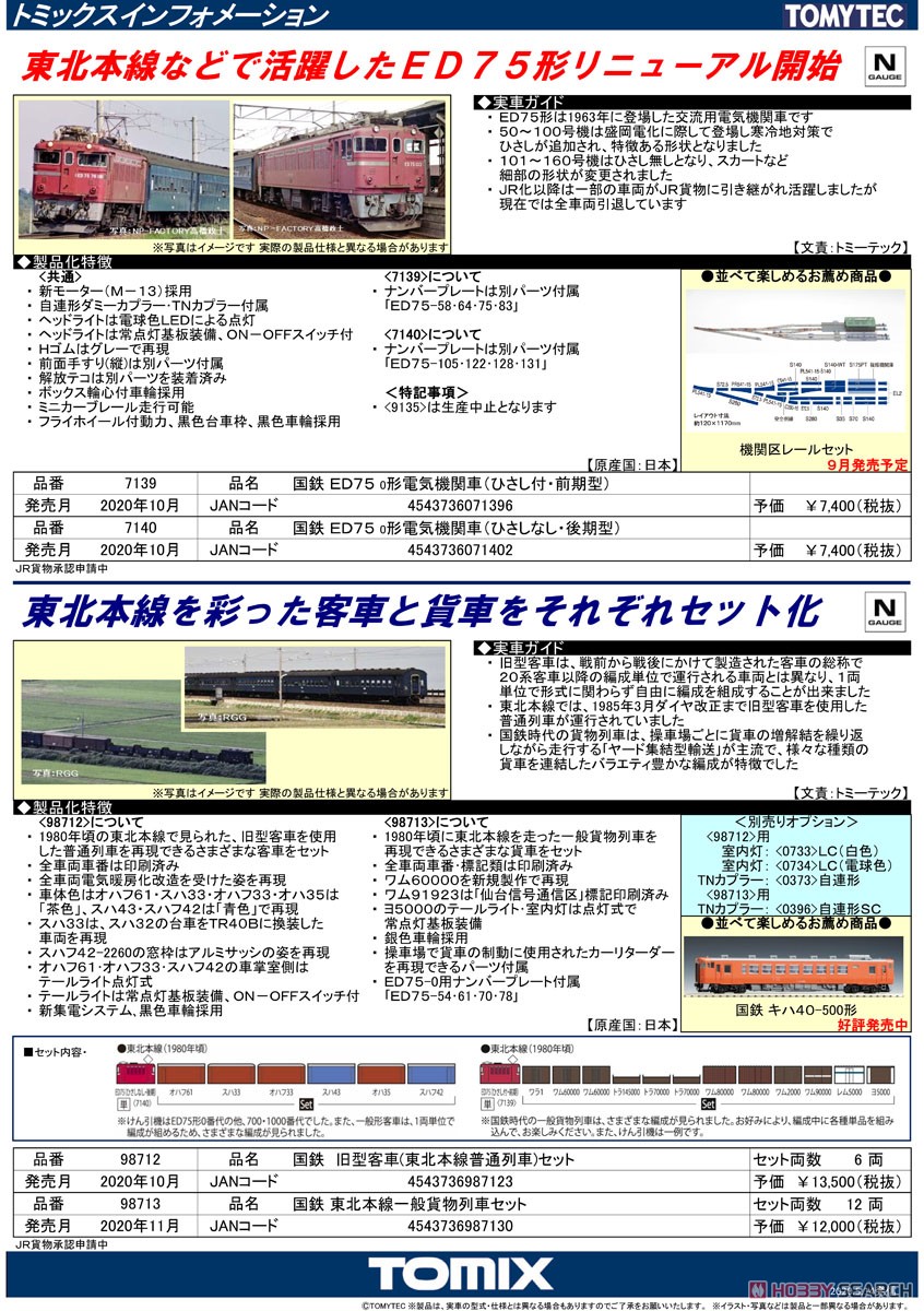 国鉄 ED75-0形 電気機関車 (ひさしなし・後期型) (鉄道模型) 解説1