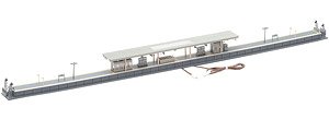 Island Platform (Urban Type) with Straight End Sections / Lighting (Model Train)