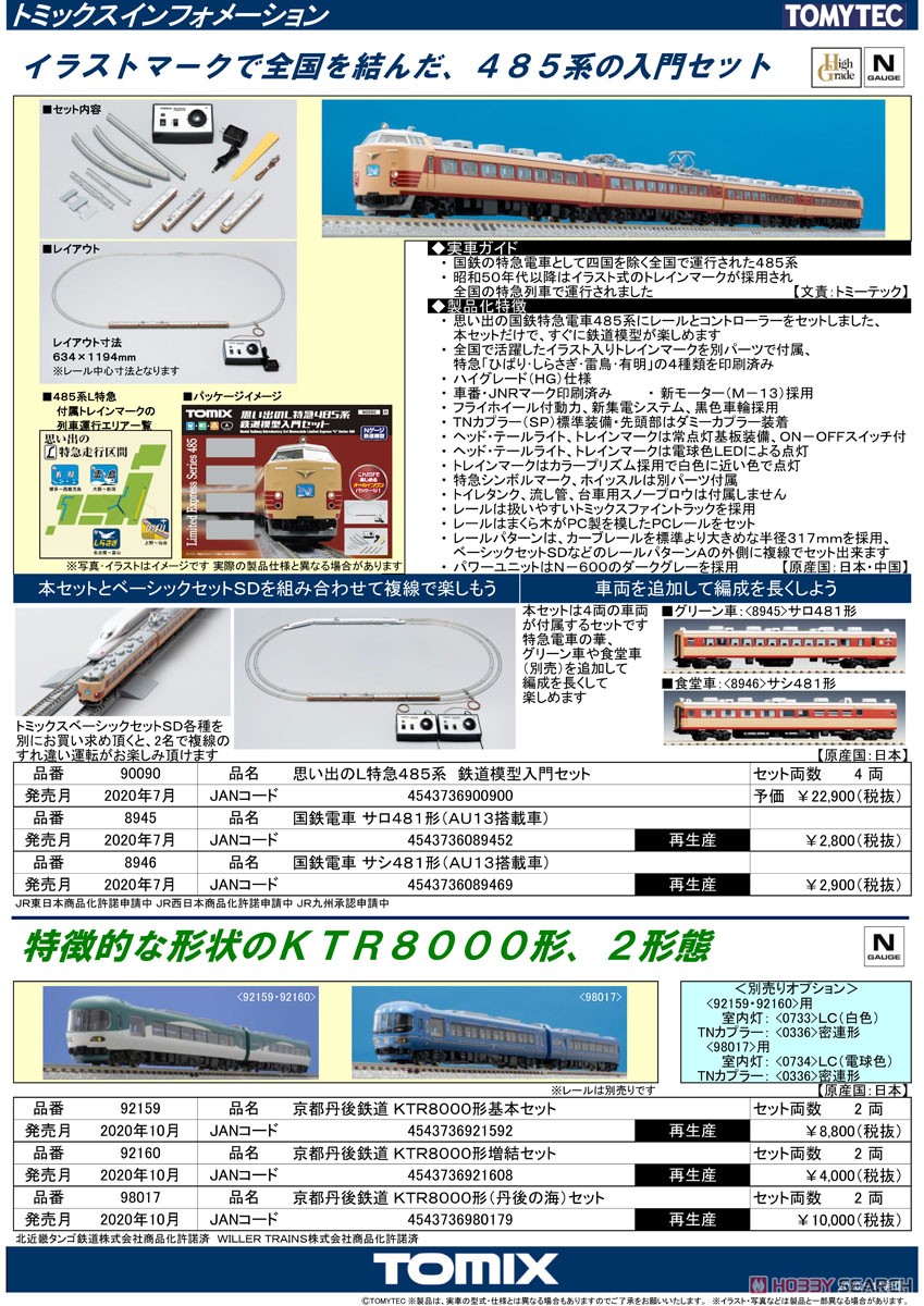 思い出のL特急 485系 鉄道模型入門セット (4両セット) (鉄道模型) 解説1