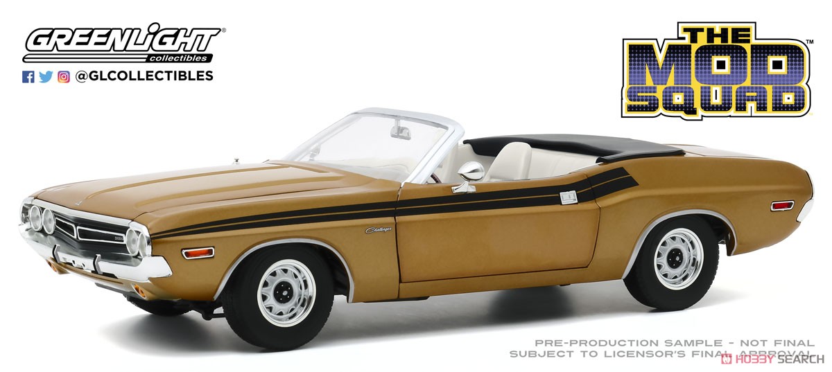 The Mod Squad (1968-73 TV Series) - 1971 Dodge Challenger 340 Convertible - Gold (ミニカー) 商品画像1