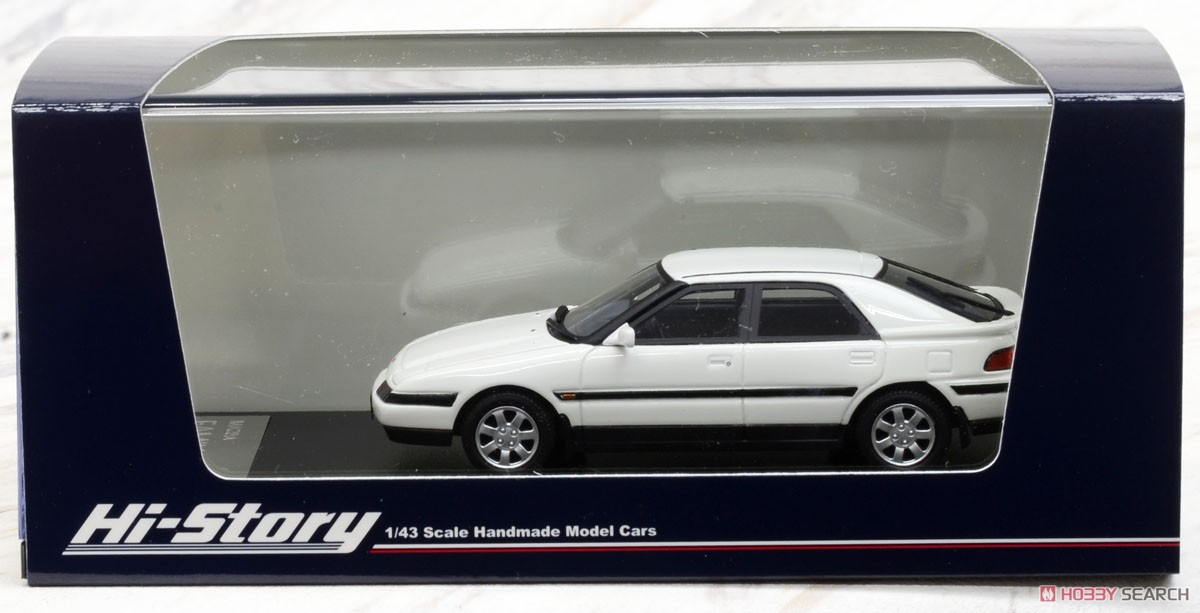 MAZDA FAMILIA ASTINA 1500 DOHC (1992) クリアホワイト (ミニカー) パッケージ1