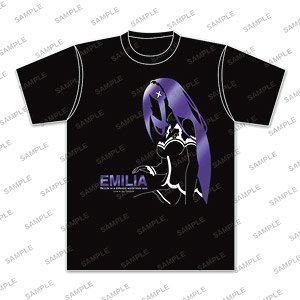 Re:Zero -Starting Life in Another World- Foil Print T-Shirt Emilia (L) (Anime Toy)