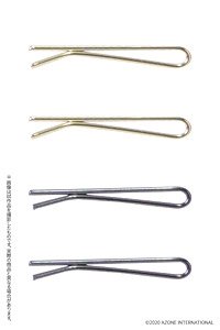 Doll Hairpin (Gold & Black Each 2 Pieces) (Total 4 Pieces) (Fashion Doll)