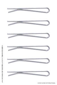 Doll Hairpin (Matt Silver) (Unpainted) (6 Pieces) (Fashion Doll)