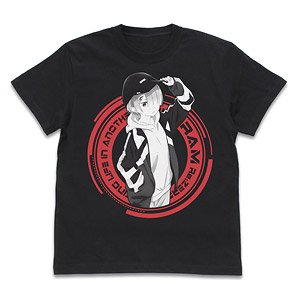 Re: Life in a Different World from Zero Ram T-Shirts Street Fashion Ver. Black S (Anime Toy)