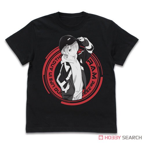 Re: Life in a Different World from Zero Ram T-Shirts Street Fashion Ver. Black S (Anime Toy) Item picture1